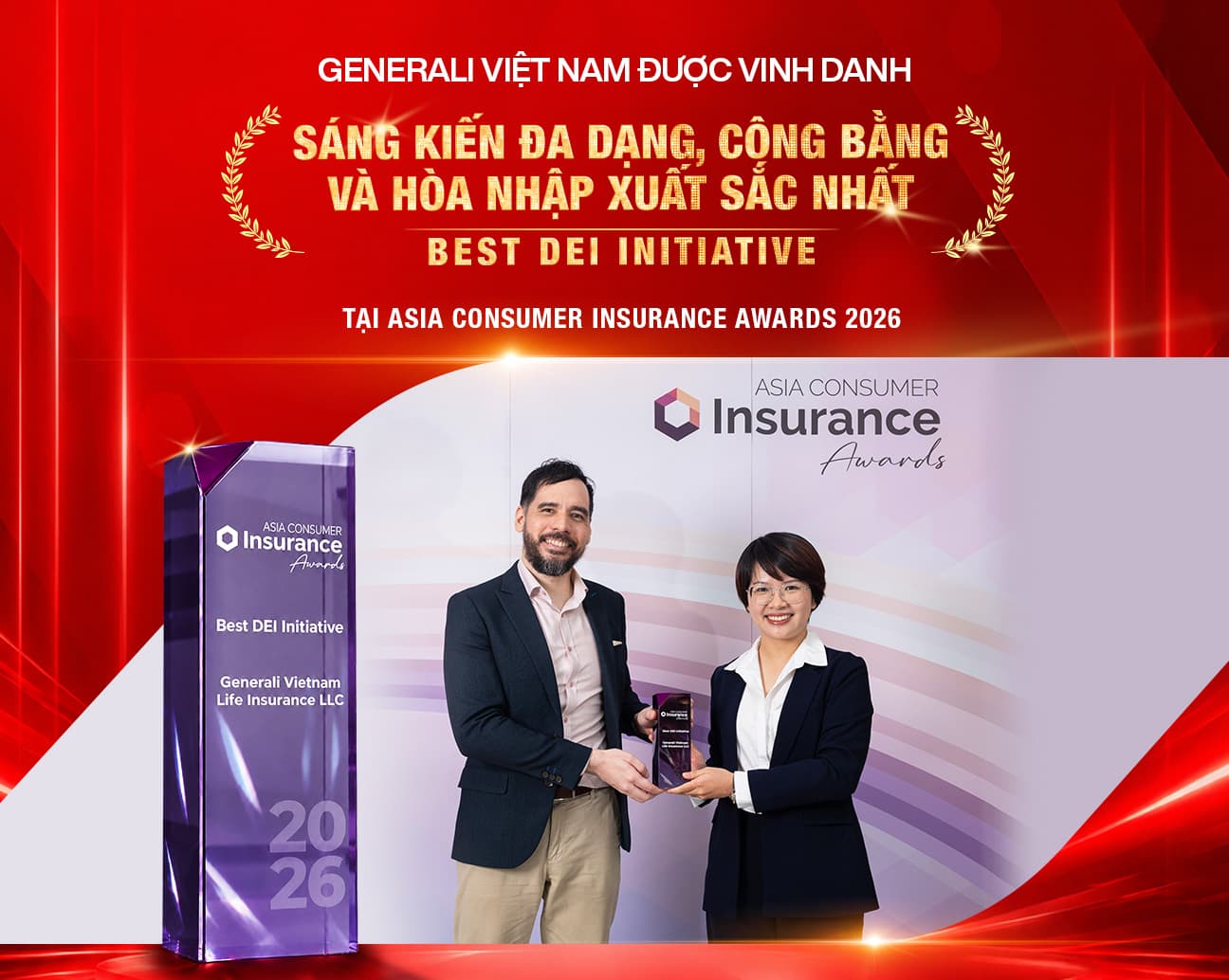 GENERALI VIỆT NAM GHI DẤU ẤN VỚI GIẢI THƯỞNG VỀ SÁNG KIẾN ĐA DẠNG, CÔNG BẰNG VÀ HÒA NHẬP (DEI), MỞ RỘNG CƠ HỘI PHÁT TRIỂN CHO NHÂN VIÊN