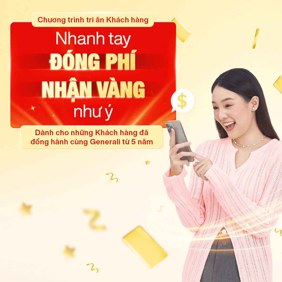 Chương trình Nhanh tay đóng phí - Nhận vàng như ý mobile banner
