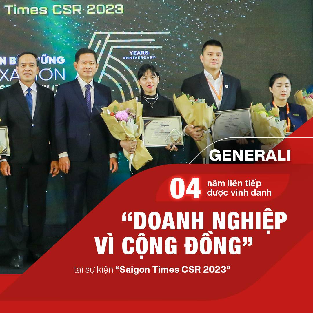 Generali Việt Nam năm thứ 4 liên tiếp được vinh danh “Doanh nghiệp vì Cộng đồng” với nhiều sáng kiến cộng đồng thiết thực và bền vững