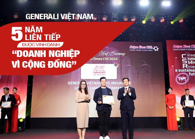 Generali Việt Nam được vinh danh “Doanh nghiệp vì Cộng đồng” trong 5 năm liên tiếp